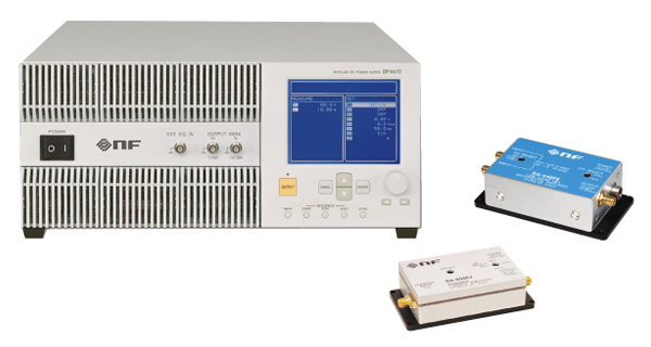 高電圧/大電流信号印加用パワーアンプ、微小信号測定用プリアンプ