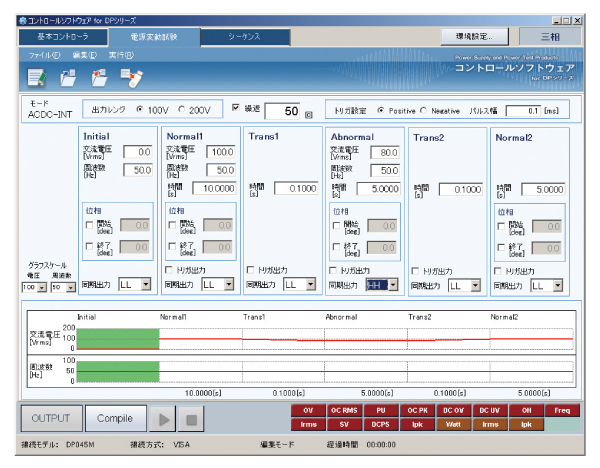 コントロールソフトウエア（電源変動試験編集）